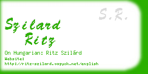 szilard ritz business card