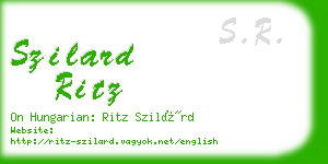 szilard ritz business card